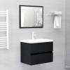 VidaXL Set mobilier de baie, negru, lemn prelucrat 3071676