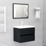VidaXL Set mobilier de baie, negru, lemn prelucrat 3071676