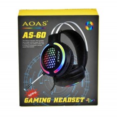 Casti gaming cu lumini, cu fir, led rgb, microfon, USB AS-60 foto