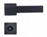M&acirc;ner ușă interior M1002 negru cu rozetă WC, Italia, Aliaj AlZn, finisaj mat, rozetă slim 50x50 mm, prindere holzsuruburi/șuruburi