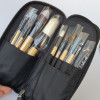 Set 9 Pensule Machiaj / Make Up Cu Maner Din Bambus + Borseta Pentru Transport