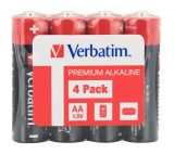 BATERIE VERBATIM AA (R6), 1.5V alcalina, 4 buc., shrink wrap &quot;49501&quot; (timbru verde 0.32 lei)