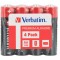 BATERIE VERBATIM AA (R6), 1.5V alcalina, 4 buc., shrink wrap &quot;49501&quot; (timbru verde 0.32 lei)