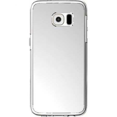 Husa cu efect de oglinda Samsung Galaxy S6 Edge, Silver, Perfect Fit