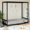 Cadru de pat pentru copii, negru, 90x190 cm, lemn masiv de pin GartenMobel Dekor
