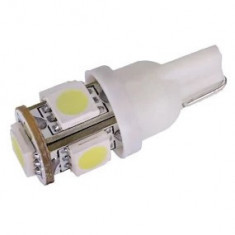 Bec Auto Cu Led T10 5050 Cu 5 SMD Alb 12V JSUN39 090221-5