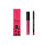 Set ruj si creion de buze, Technic, Velvet Lip Kit, Little Fuchsia