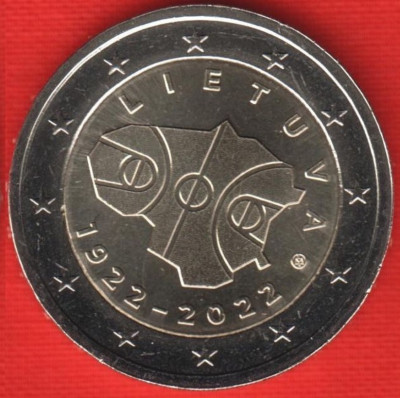 LITUANIA 2 euro comemorativa 2022_baschet, UNC foto