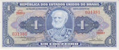 Bancnota Brazilia 1 Cruzeiro (1954-58) - P150b UNC ( vezi desccriere ) foto
