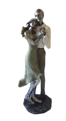 Statueta decorativa, Cuplu de Indragostiti, Multicolor, 21 cm, GXL007 foto
