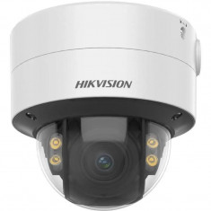 Camera supraveghere ColorVu IP Dome 4 Megapixeli lentila 3.6-9mm Lumina Alba 40m Slod Card Hikvision DS-2CD2747G2-LZSC SafetyGuard Surveillance