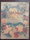 PM421N Moartea omului nevinovat și moartea omului păcătos, litografie rom&acirc;nească religioasă de epocă tipărită la Gherla, județul Cluj