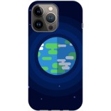 Husa compatibila cu Apple iPhone 13 Pro model Pixel Earth, Silicon, TPU, Viceversa, Transparent, Carcasa