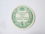 Rar! Ungaria timbru de ajutor 4 Filler 1915 in beneficiul veteranilor si vaduvelor de razboi WWI,diametrul:50 mm