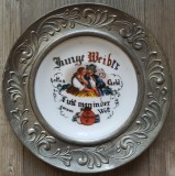 Veche farfurie decorativa Bavaria, Junger Weiber