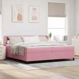 Cumpara ieftin Pat cu arcuri cu headboard Roz 200 x 200 cm Catifea