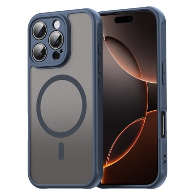 Husa MagSafe pentru Apple iPhone 16 Pro, Techsuit, HaloFrost II, Bleumarin foto