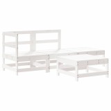 Cumpara ieftin Set mobilier relaxare de gradina, 4 piese, alb, lemn masiv pin
