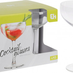 Set 4 pahare pentru cocktail, 240 ml, 9.2x15 cm, sticla