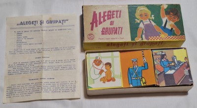 ALEGETI SI GRUPATI -joc vechi de colectie anul 1973 jucarie rara produs romanesc foto
