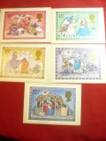 Set 5 Ilustrate Filatelice - Craciunul cu stampile speciale ,Anglia 1979