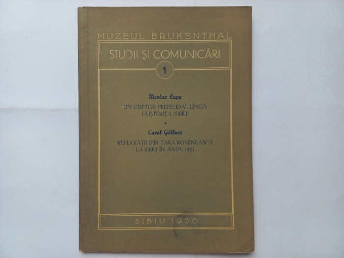 MUZEUL BRUKENTHAL- STUDII SI COMUNICARI, NR. 1. NICOLAE LUPU-UN CUPTOR PREFEUDAL