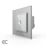 Cumpara ieftin Intrerupator simplu touch Livolo ZigBee EC cu rama din sticla, gri