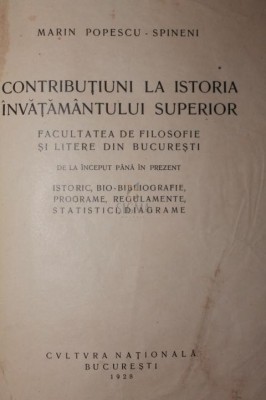 CONTRIBUTIUNI LA ISTORIA INVATAMANTULUI SUPERIOR foto