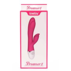 Dreamer II - Vibrator iepuraș roșu, 20.5 cm