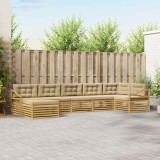 vidaXL Set de canapele de exterior cu pernă 7 pcs Alb și Bej 3390863