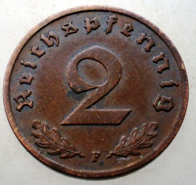 2.807 GERMANIA 2 REICHSPFENNIG 1938 F foto
