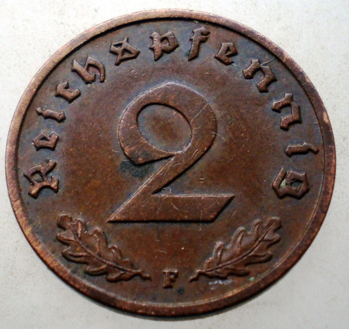 2.807 GERMANIA 2 REICHSPFENNIG 1938 F