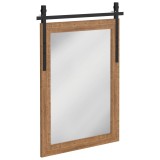 HOMCOM Oglindă de perete dreptunghiulară decorativă pentru living Oglindă agățată 86,5 x 61 cm Maro deschis | Aosom Romania