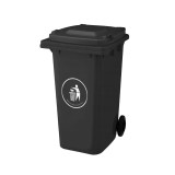 Leziter Coș de gunoi 120L Negru HDPE Roti Profesional EN-840 Rezistent UV
