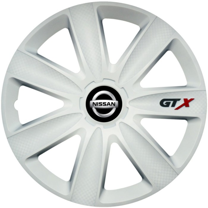 Set 4 Capace Roti GTX Alb R15, Compatibil Cu Nissan