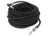 Cablu Jack 6,35mm plug, Jack 6,35mm unghiular plug 10m negru
