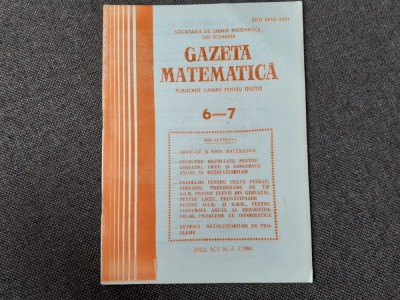 GAZETA MATEMATICA NR 6-7 /1990 RF3 foto