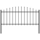 VidaXL Gard de grădină cu v&acirc;rf ascuțit, negru, 1,7 m, oțel