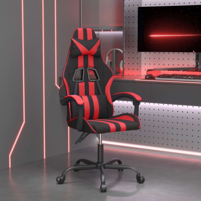 vidaXL Scaun de gaming pivotant, negru și roșu, piele ecologică 349520