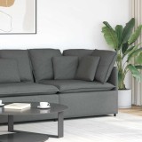 Modul de colț pentru canapea modulară cu perne gri &icirc;nchis 100cm
