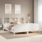 VidaXL Pat cu bibliotecă fără saltea, 180x200 cm, lemn masiv de pin 3323096