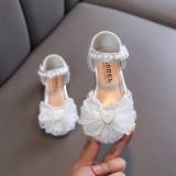 Pantofi argintii cu perlute si strasuri - Heart (Marime Disponibila: Marimea 21), Superbaby