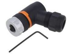 Conector M12 5 pini mamă unghi 90&deg; IP67 pe cablu LAPP