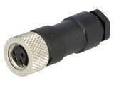 Conector M8 Mamă 4 Pin Drept pe Cablu 4A, MOLEX