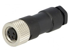 Conector M8 Mamă 4 Pin Drept pe Cablu 4A