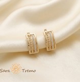 Cumpara ieftin Cercei Gardianul Luminii , Cercei creole mici placati 14K cu zirconia