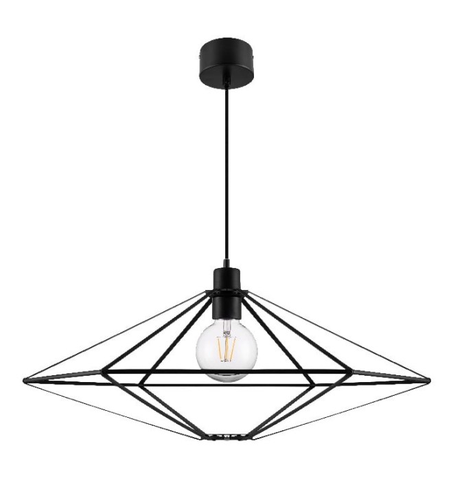 Pendul sfera GoodHome Heyka, negru, 1xE27, cablu reglabil