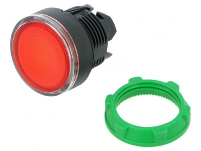 Comutator Apăsare 22mm Roșu IP66 foto