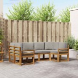 vidaXL Set de canapele de exterior 6 pcs Gri natural și deschis 3366884