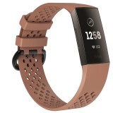 Curea Bratara sport Edman pentru Fitbit Charge 3 / 4, marimea S, Maro